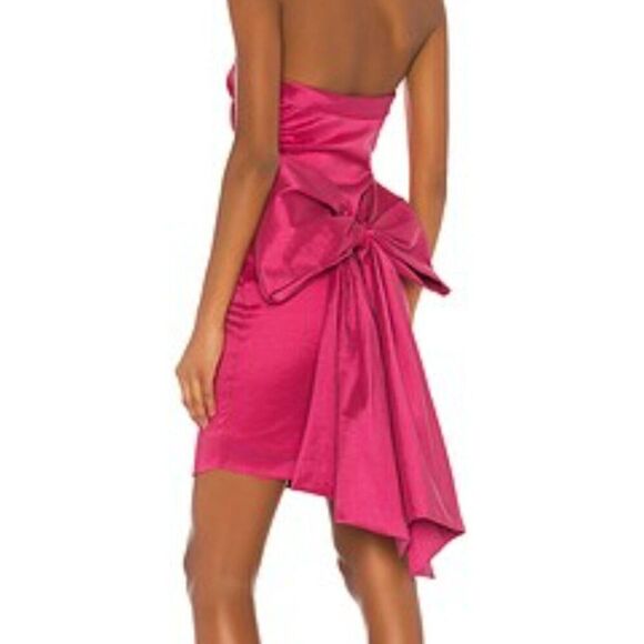 Likely Merino Dress Size 2 Fuchsia Pink Strapless Prom Homecoming Big Bow NEW - Picture 1 of 15